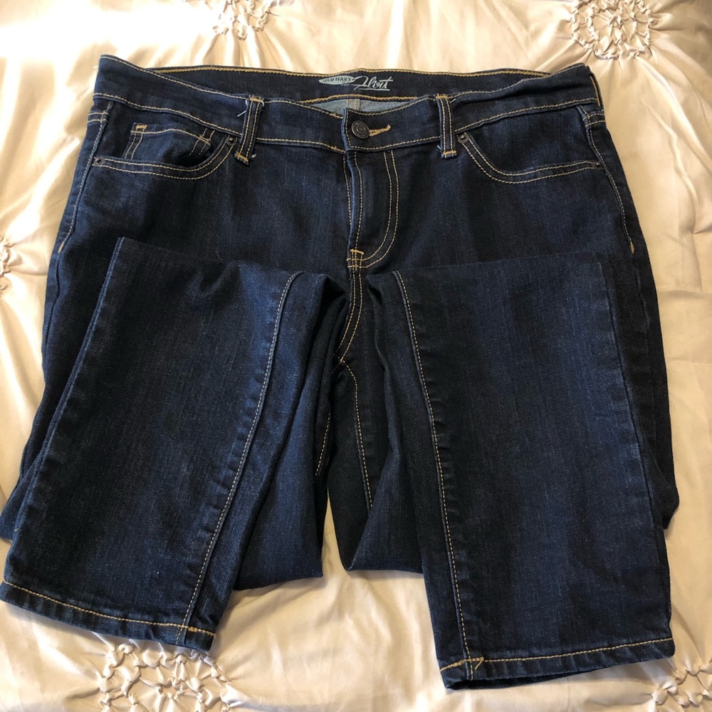 Old Navy flirt dark wash straight leg jeans